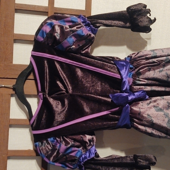Spooktacular Creations Purple and Black Witch Dress with Puffed Sleeves Sz S - Picture 9 of 9